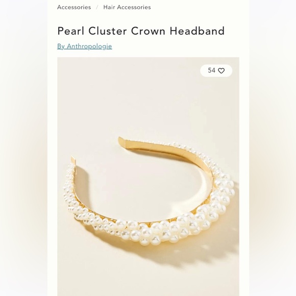 Anthropologie Pearl Cluster Headband - Picture 1 of 3